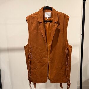 Anthropologie | Andersen & Lauth - Brown Fringe Faux Suede Vest